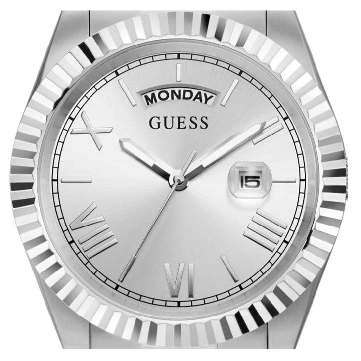 Guess Connoisseur Silver Dial Silver Steel Strap Watch for Men - GW0265G6 Buy Now By Guess
