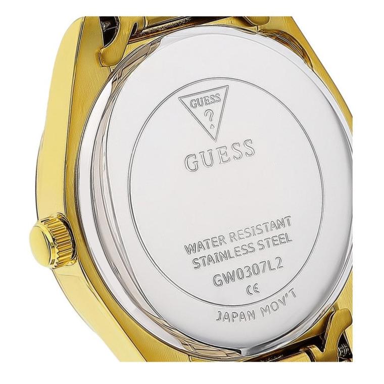 Guess Luna Diamonds Black Dial Gold Steel Strap Watch for Women - GW0307L2 Buy Now By Guess