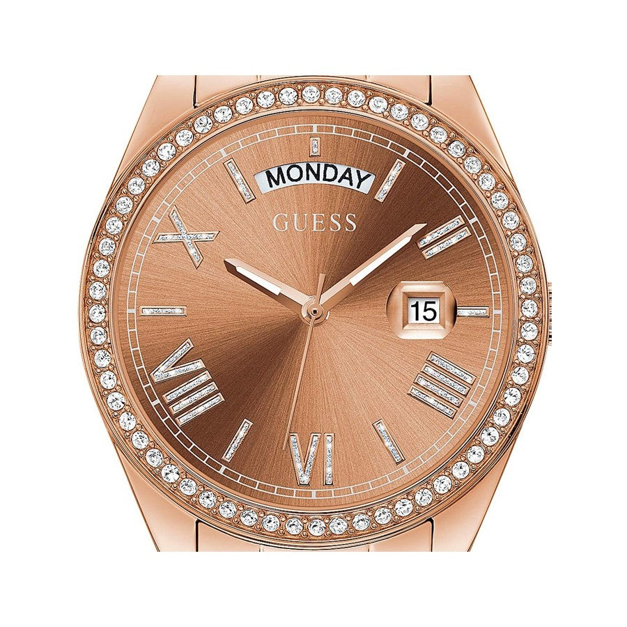 Guess Luna Diamonds Rose Gold Dial Rose Gold Steel Strap Watch for Women - GW0307L3 Buy Now By Guess