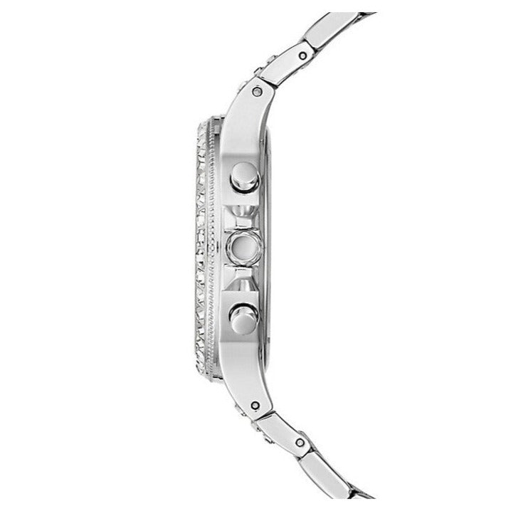 Guess Moonlight Multi Function Diamonds Silver Dial Silver Steel Strap Watch for Women - GW0320L1 Buy Now By Guess