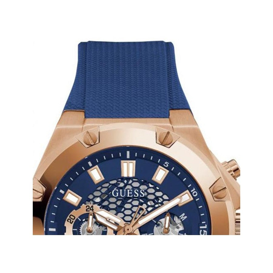 Guess Third Gear Analog Blue Dial Blue Rubber Strap Watch for Men - GW0334G3 Buy Now By Guess