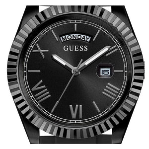 Guess Connoisseur Black Dial Black Silicone Strap Watch For Men - GW0335G1 Buy Now By Guess