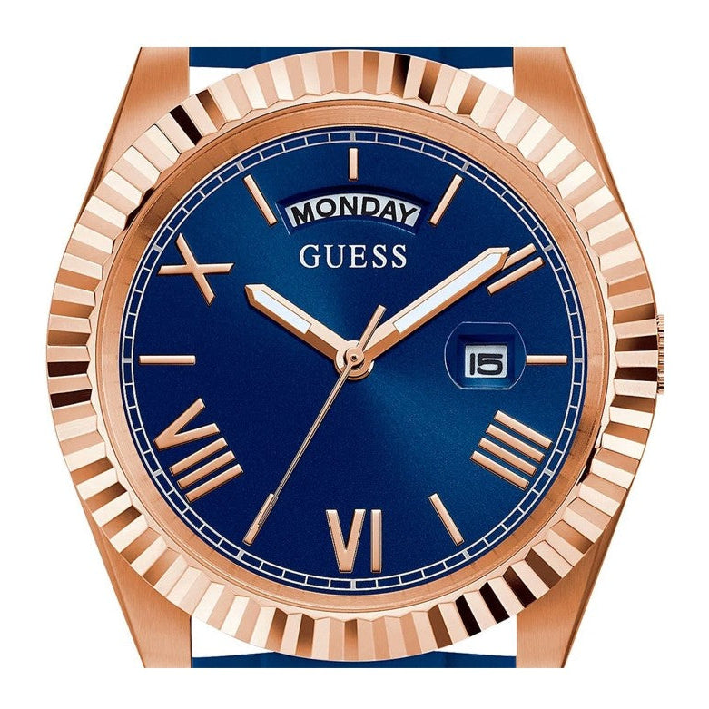 Guess Connoisseur Blue Dial Blue Silicone Strap Watch For Men - GW0335G2 Buy Now By Guess