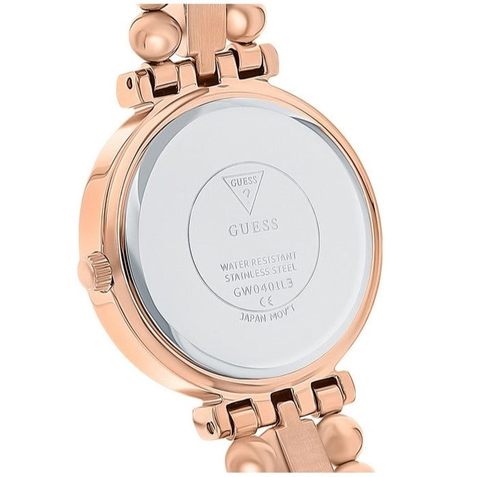 Guess Gala Diamonds Silver Dial Gold Steel Strap Watch for Women - GW0401L3 Buy Now By Guess
