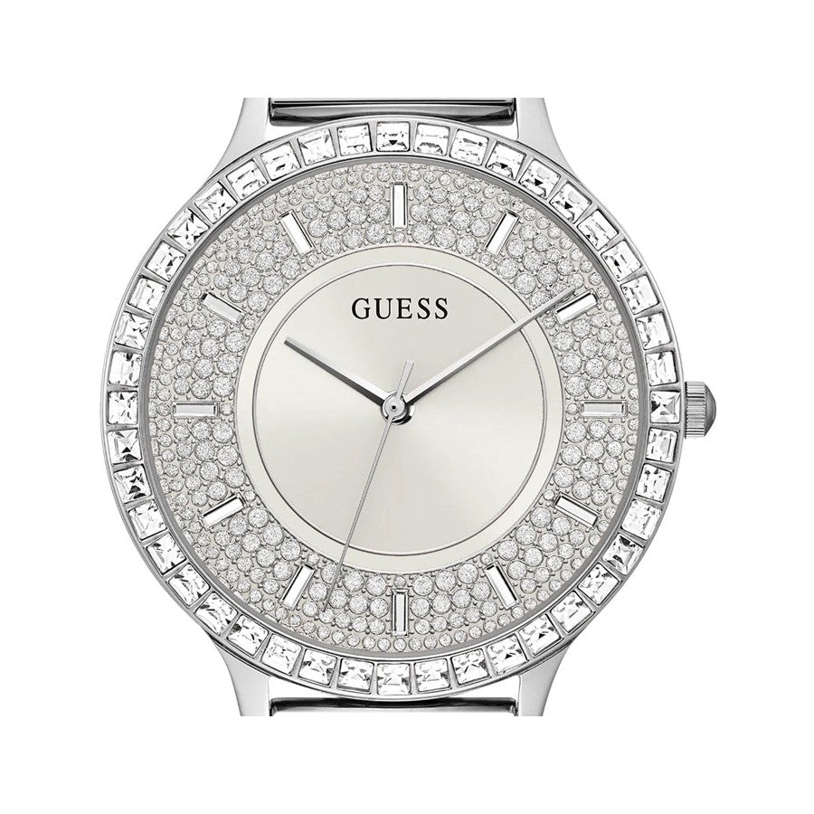 Guess Soiree Diamonds Silver Dial Silver Mesh Bracelet Watch for Women - GW0402L1 Buy Now By Guess