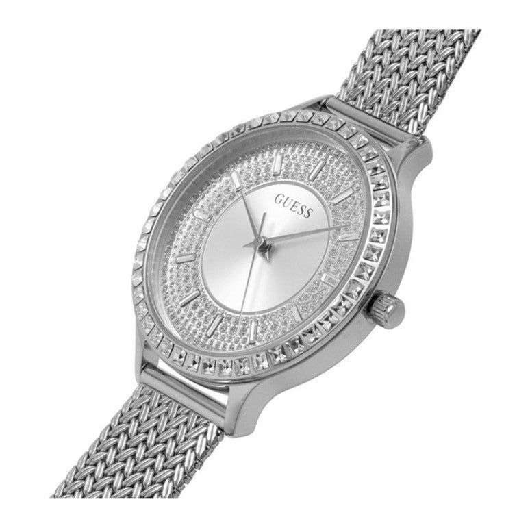 Guess Soiree Diamonds Silver Dial Silver Mesh Bracelet Watch for Women - GW0402L1 Buy Now By Guess