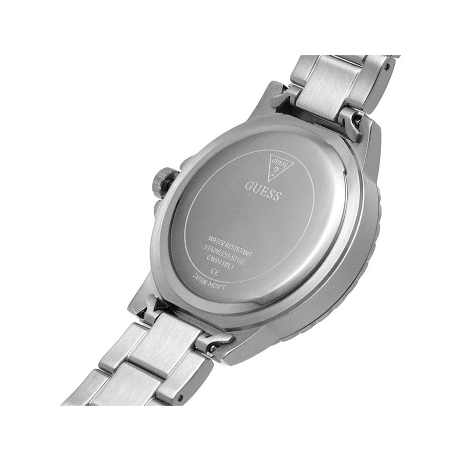 Guess Crown Jewel Diamonds Blue Dial Silver Steel Strap Watch for Women - GW0410L1 Buy Now By Guess