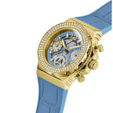 Guess Fusion Chronograph Blue Dial Blue Leather Strap Watch For Women - GW0553L3 Buy Now By Guess