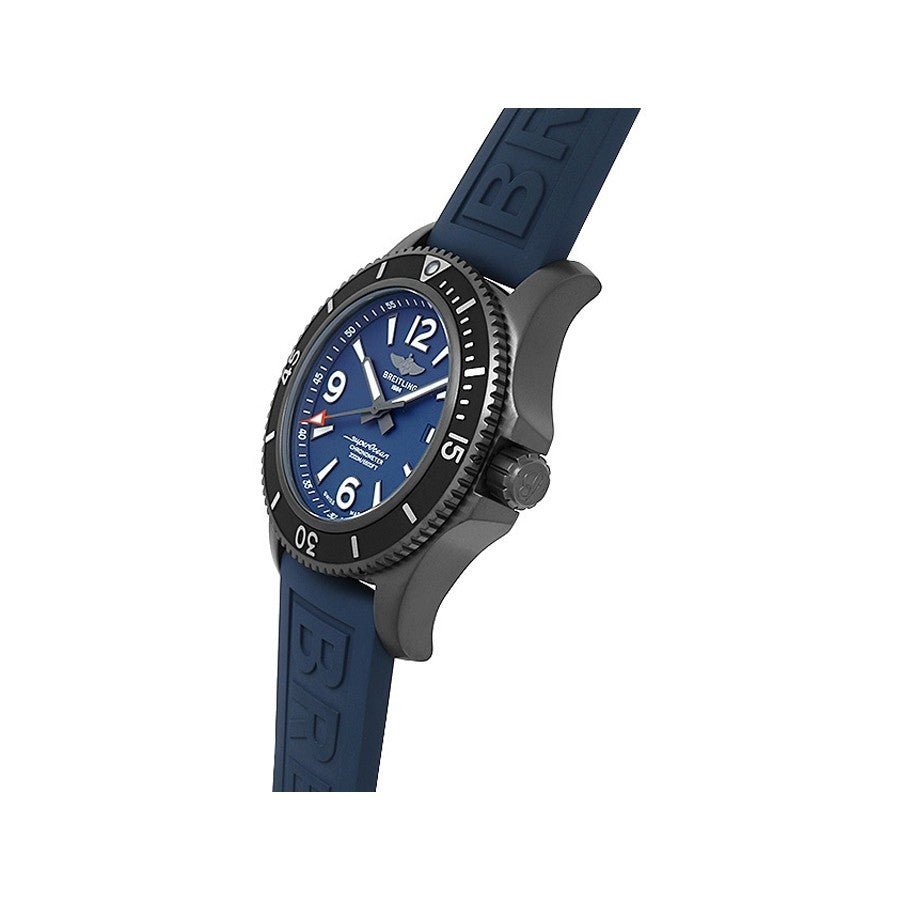 Breitling Superocean Automatic 46mm Blue Dial Blue Rubber Strap Watch for Men - M17368D71C1S1 Buy Now By Breitling