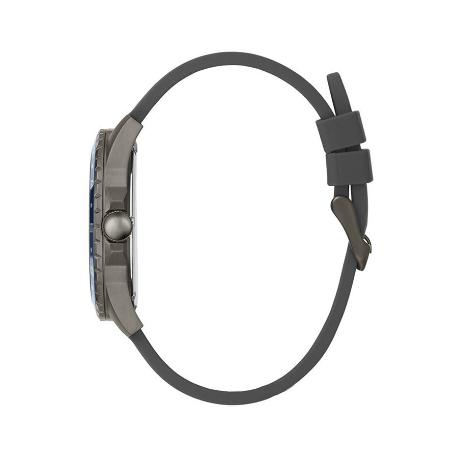 Guess Odyssey Blue Dial Grey Rubber Strap Watch For Men - W1108G6 Buy Now By Guess