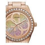 Guess G Twist Diamonds Rose Gold Dial Rose Gold Steel Strap Watch For Women - W1201L3 Buy Now By Guess