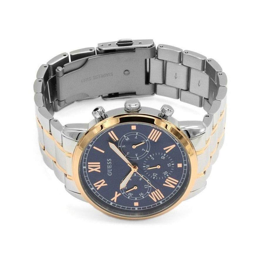 Guess Hendrix Chronograph Blue Dial Two Tone Steel Strap Watch for Men - W1309G4 Buy Now By Guess