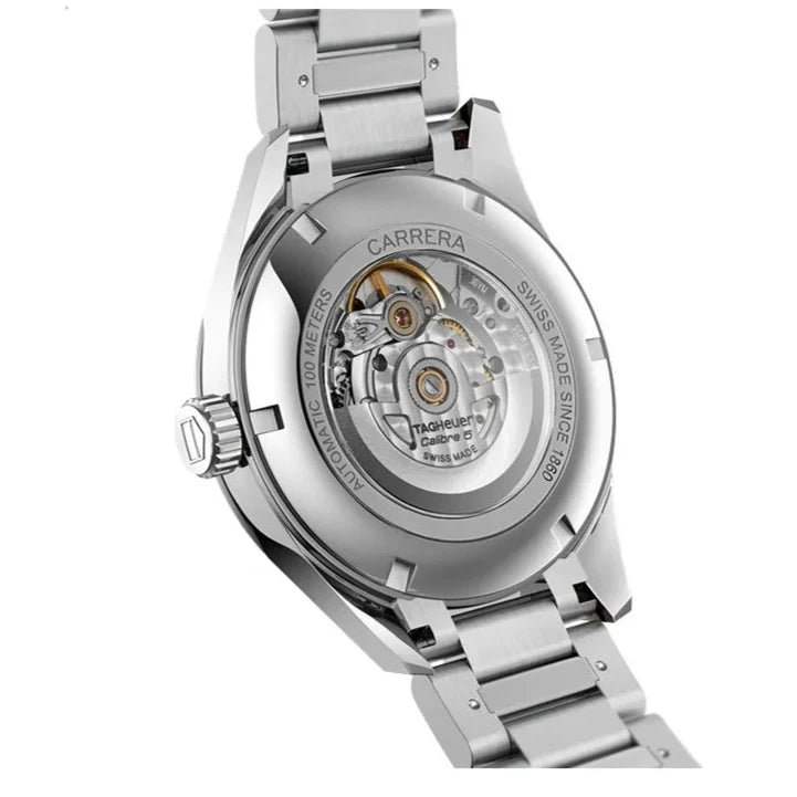 Tag Heuer Carrera Calibre 5 White Dial Silver Steel Strap Watch for Men - WAR201D.BA0723 Buy Now By Tag Heuer