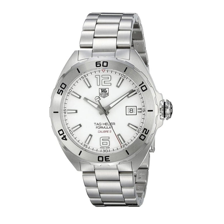Tag Heuer Formula 1 Calibre 5 Automatic White Dial Silver Steel Strap Watch for Men - WAZ2114.BA0875 Buy Now By Tag Heuer