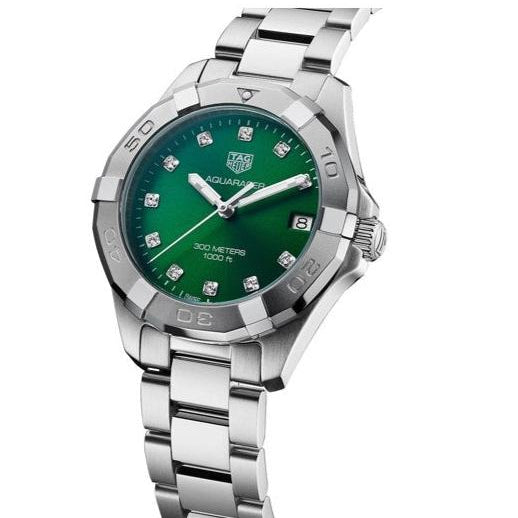 Tag Heuer Aquaracer Diamonds Emerald Green Dial Watch for Women - WBD1316.BA0740 Buy Now By Tag Heuer