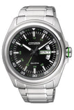 Citizen Eco Drive Urban Black Dial Silver Stainless Steel Watch For Men - AW0020-59EB Buy Now By Citizen