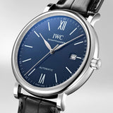 IWC Portofino '150 Years Edition' Automatic Blue Dial Black Leather Strap Watch for Men - IW356518 Buy Now By IWC