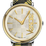Versace V-Circle The Clans Edition Silver Dial Multicolor Leather Strap Watch for Women - VE8100118 Buy Now By Versace