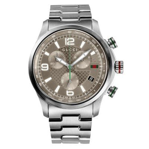 Gucci G Timeless Chronograph Grey Dial Silver Steel Strap Watch For Men - YA126238 Buy Now By Gucci