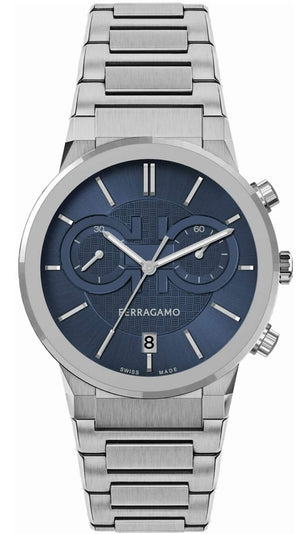 Salvatore Ferragamo Sapphire Chrono Blue Dial Silver Steel Strap Watch for Men - SFME01123 Buy Now By Salvatore Ferragamo