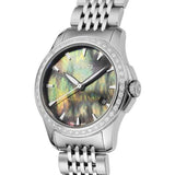 Gucci G Timeless Diamonds Mother of Pearl Black Dial Silver Mesh Bracelet Watch For Women - YA126507 Buy Now By Gucci