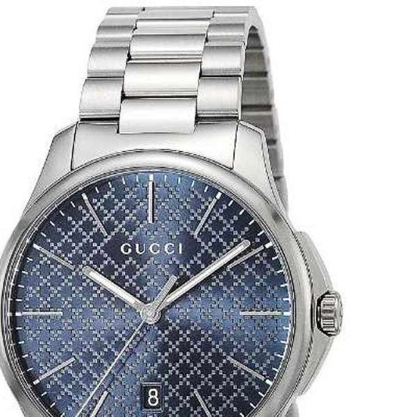 Gucci G Timeless Blue Dial Silver Steel Strap Watch For Men - YA126316 Buy Now By Gucci