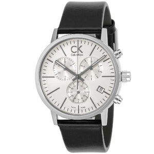 Calvin Klein Post Minimal White Dial Black Leather Strap Watch for Men - K7627120 Buy Now By Calvin Klein