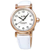 Coach Madison White Dial White Leather Strap Watch for Women - 14502408 Buy Now By Coach