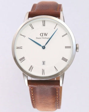 Daniel Wellington Dapper Durham White Dial Brown Leather Strap Watch For Men - DW00100116 Buy Now By Daniel Wellington