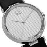 Calvin Klein Sight Silver Dial Black Leather Strap Watch for Men - K1S21120 Buy Now By Calvin Klein