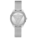 Guess Tri Glitz Quartz Silver Dial Silver Mesh Bracelet Watch For Women - W1142L1 Buy Now By Guess