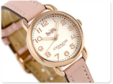 Coach Delancey Cream Dial Blush Pink Leather Strap Watch for Women - 14502750 Buy Now By Coach