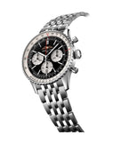 Breitling Navitimer B01 Chronograph 43 Black Dial Silver Steel Strap Watch for Men - AB0138211B1A1 Buy Now By Breitling