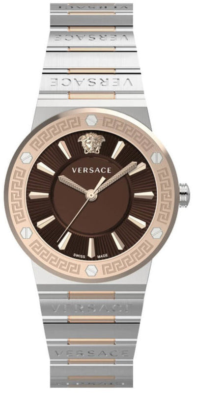 Versace Grace Quartz Brown Dial Two Tone Steel Strap Watch For Women - VEVH01220 Buy Now By Versace