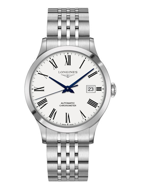 Longines Record Automatic Stainless Steel 40mm Watch for Men - L2.821.4.11.6 Buy Now By Longines