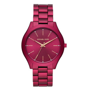 Michael Kors Slim Runway Red Dial Red Steel Strap Watch For Women - MK4505 Buy Now By Michael Kors