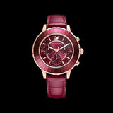Swarovski Octea Lux Chrono Red Dial Red Leather Strap Watch for Women - 5547642 Buy Now By Swarovski