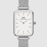 Daniel Wellington Quadro Sterling White Dial Silver Mesh Strap Watch For Women - DW00100438 Buy Now By Daniel Wellington