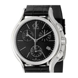 Calvin Klein Skirt Chronograph Black Dial Black Leather Strap Watch for Men - K2U291C1 Buy Now By Calvin Klein