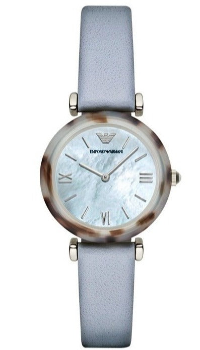 Emporio Armani White Dial Light Blue Leather Strap Watch For Women - AR11002 Buy Now By Emporio Armani