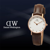 Daniel Wellington Classy Bristol White Dial Brown Leather Strap Watch For Women - DW00100062 Buy Now By Daniel Wellington