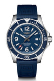 Breitling Superocean 44mm Automatic Blue Dial Blue Rubber Strap Watch for Men - A17367D81C1S2 Buy Now By Breitling
