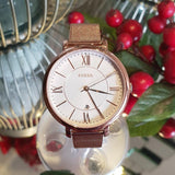 Fossil Jacqueline Mother of Pearl White Dial Gold Mesh Strap Watch for Women - ES4352 Buy Now By Fossil