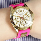 Guess Intrepid White Dial Two Tone Silicon Strap Watch For Women - W0325L3 Buy Now By Guess