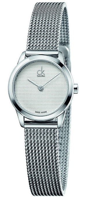 Calvin Klein Minimal White Dial Silver Mesh Bracelet Watch for Women - K3M2312Y Buy Now By Calvin Klein