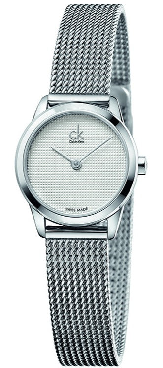 Calvin Klein Minimal White Dial Silver Mesh Bracelet Watch for Women - K3M2312Y Buy Now By Calvin Klein