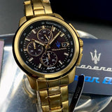 Maserati Successo Black Dial Gold Stainless Steel Watch For Men - R8873645002 Buy Now By Maserati