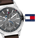 Tommy Hilfiger Austin Grey Dial Brown Leather Strap Watch for Men - 1791637 Buy Now By Tommy Hilfiger
