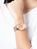 Fossil Stella Rose Gold Dial Rose Gold Steel Strap Watch for Women - ES3590 Buy Now By Fossil