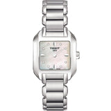Tissot T Wave Diamonds Mother of Pearl Dial Silver Steel Strap Watch for Women - T02.1.285.74 Buy Now By Tissot